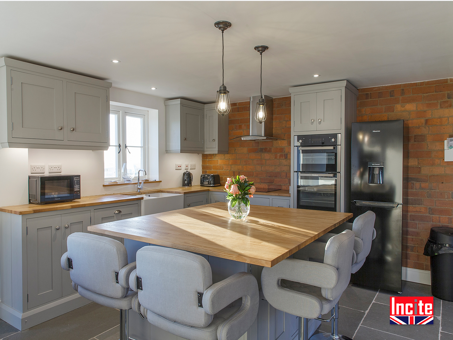 lamp room grey kitchen wall